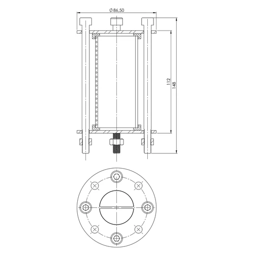 Modul destilatorja - opazovalno okence - fi 48,3mm dolž. 100mm - 7