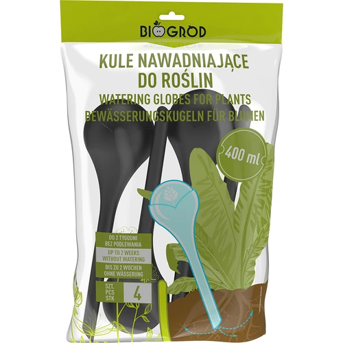 Namakalne krogle za rastline, črne matne, 400 ml, 4 kosi. - 3