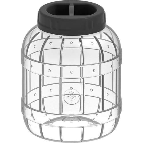 Nelomljiv, večnamenski kozarec s črnim navojnim pokrovčkom, 3 l