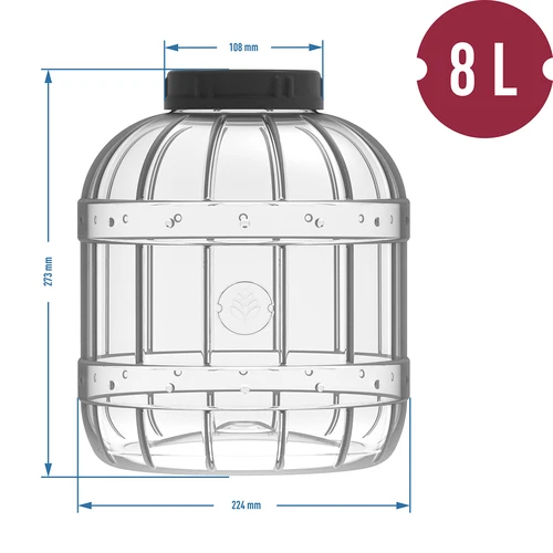 Nelomljiv, večnamenski kozarec s črnim pokrovčkom, 8L - 3