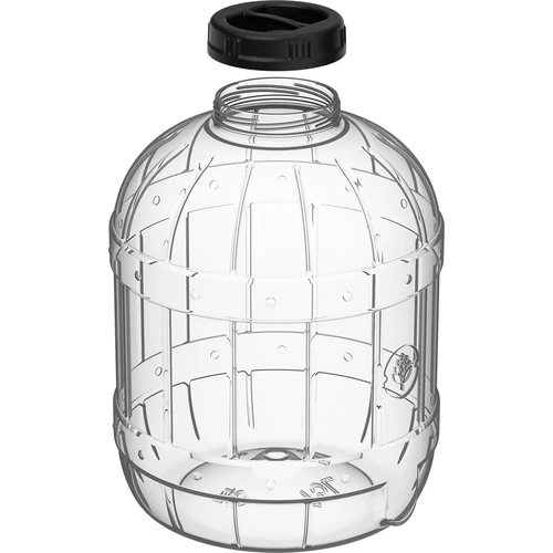 Nerazbit, večnamenski kozarec s črnim navojnim pokrovčkom,  15L - 3