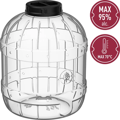 Nerazbit, večnamenski kozarec s črnim navojnim pokrovčkom,  15L - 4