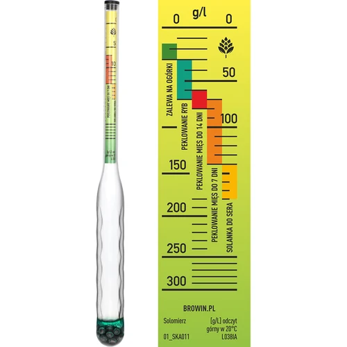Nerazbiten merilnik slanosti z epruveto, merilno območje: 0–300 g soli/L - 4
