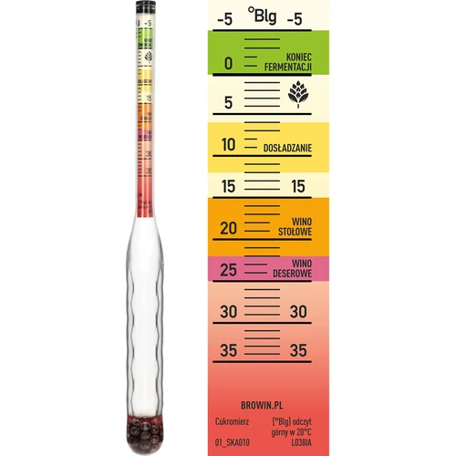 Nerazbiten sladkomer z merilnim valjem, merilno območje: -5–35°Blg - 3