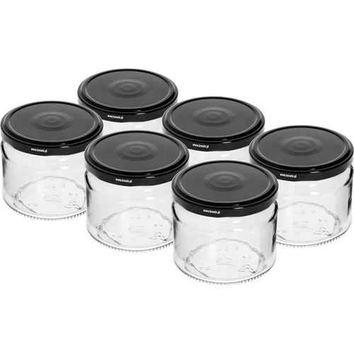 Nizek kozarec 330 ml - s črnim pokrovčkom fi 82/6, 6 kosov.