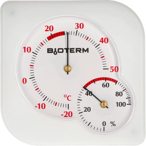 Notranji bimetalni termometer s higrometrom (-20 do +50°C), bel
