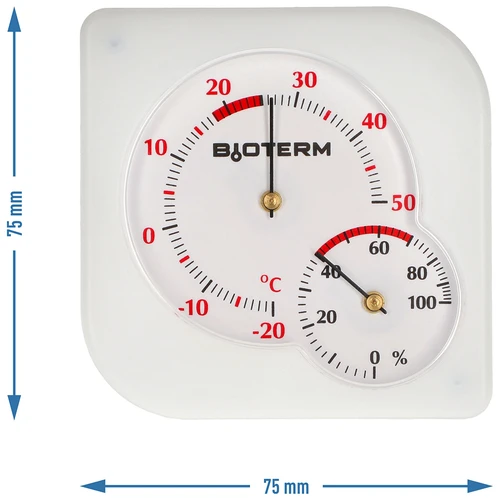 Notranji bimetalni termometer s higrometrom (-20 do +50°C), bel - 4