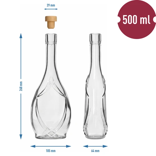 Okrasna steklenica ICONA 500 ml, z zamaškom v obliki gobice, 1 kos - 5