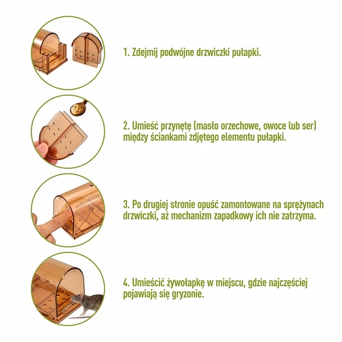Pasti za miši – živa past, prozorna, 2 kosa - 4