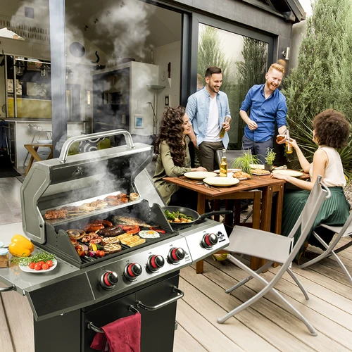 Plinski žar dragON BBQ101, 11,7 kW, črno-srebrn - 3