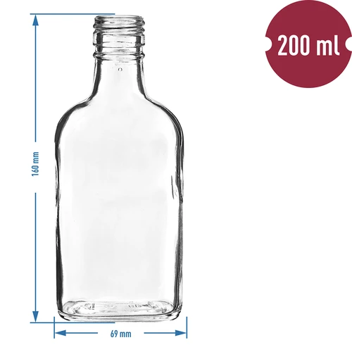 Ploska steklenica za nalivke 200 ml - 10 kosov - 4