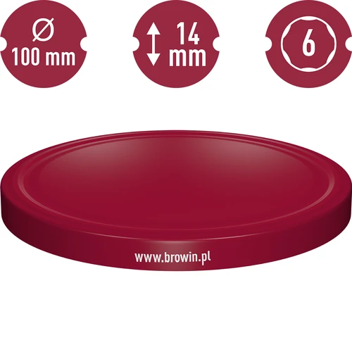 Pokrovček fi 100 bordo - 10 kosov. - 3
