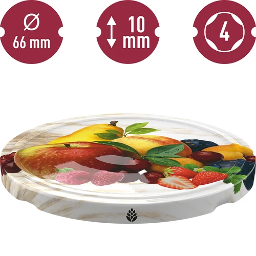 Pokrovčki fi 66/4 s sadnim motivom na beli podlagi – 10 kos. - 3