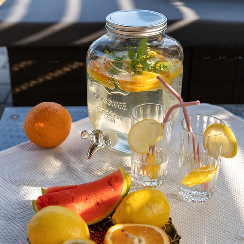 Posoda za limonado, s pipo - steklena, 4 L - 6