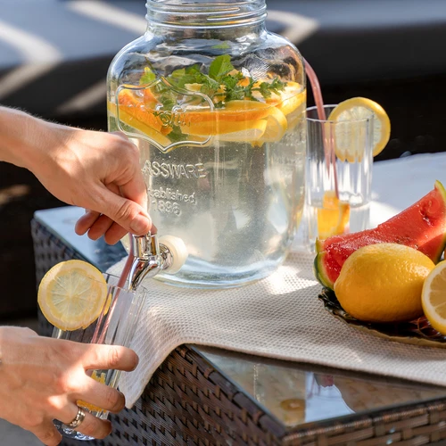 Posoda za limonado, s pipo - steklena, 4 L - 7