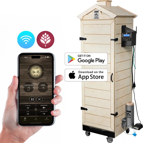 Prekajevalnica dragON PLYWOOD NATURE – brezokvirna, modularna, z Wi-Fi krmilnikom, 320 l