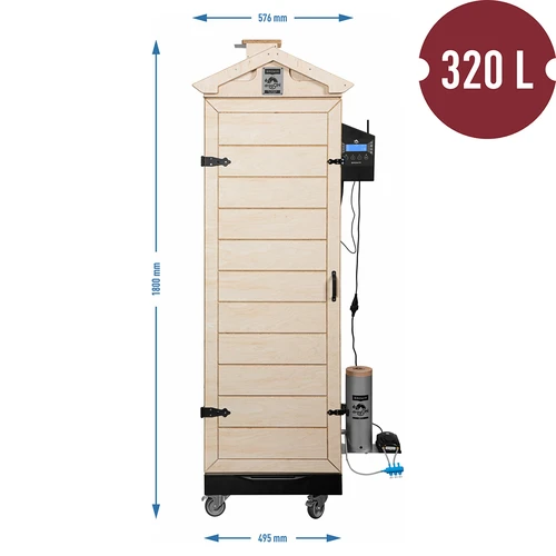 Prekajevalnica dragON PLYWOOD NATURE – brezokvirna, modularna, z Wi-Fi krmilnikom, 320 l - 8