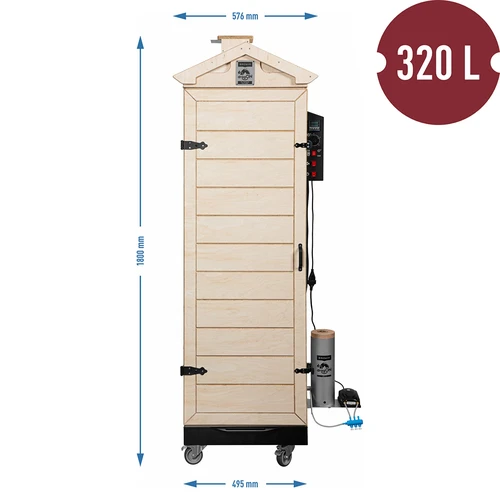 Prekajevalnik dragON PLYWOOD NATURE – brezokviren, modularen, z digitalnim krmilnikom, 320 L - 8