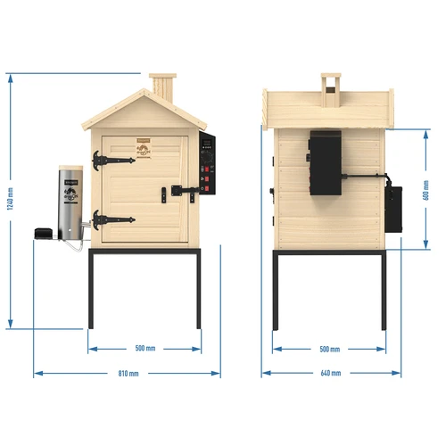 Prekajevalnik 115 L dragON Wood 60E, lesen, z električnim grelnim modulom in krmilnikom - 12