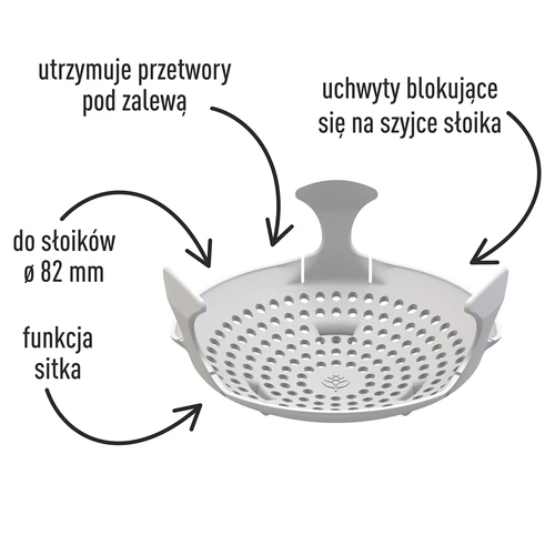Pritiskalo - pritisno sito za vlaganje, kisanje in pripravo kisa - za kozarce fi 82 - 3
