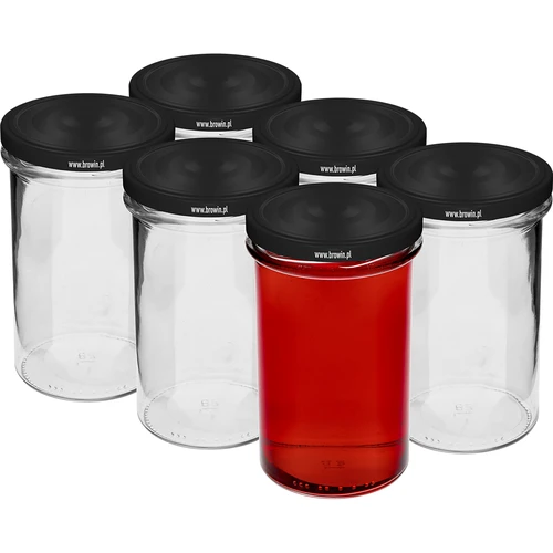 Ravni kozarec 545 ml (fi 82) - s črnim pokrovčkom, 6 kos. - 2