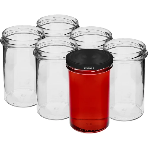 Ravni kozarec 545 ml (fi 82) - s črnim pokrovčkom, 6 kos. - 3