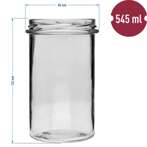 Ravni kozarec 545 ml (fi 82) - s črnim pokrovčkom, 6 kos. - 6