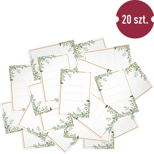 Samolepilne etikete 60 × 90 mm za steklenice, kozarce, darila, cvetlični vzorec - 20 kosov. - 3