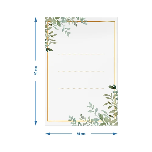 Samolepilne etikete 60 × 90 mm za steklenice, kozarce, darila, cvetlični vzorec - 20 kosov. - 4