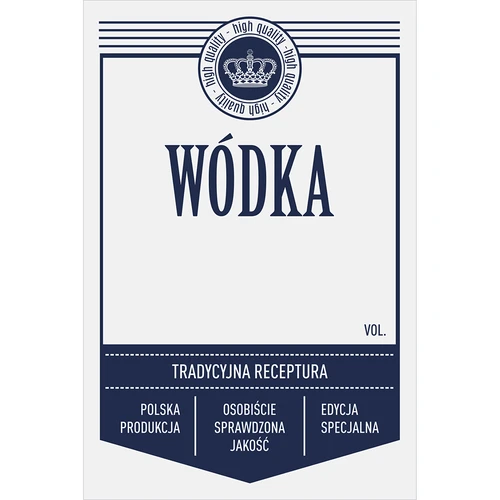 Samolepilne etikete 60x90 mm za steklenice, vodko, bele, 20 kosov