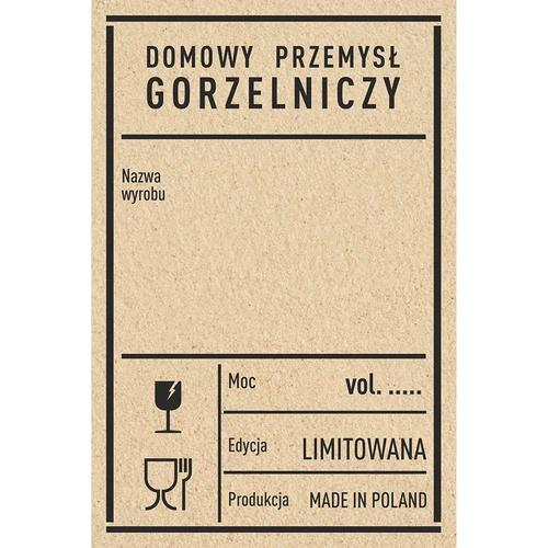 Samolepilne etikete 60x90 mm za steklenice, vodko, PRL, 20 kos.