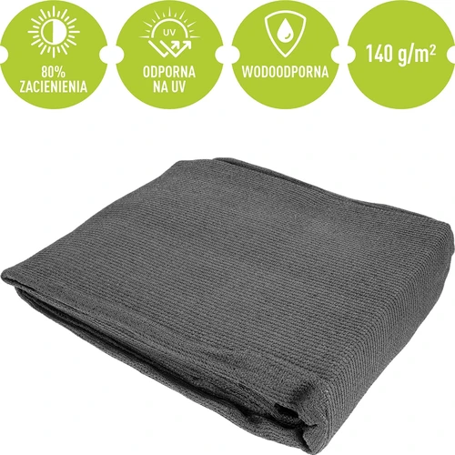 Senčilna mreža (80 %, 140 g/m²) 1,5 x 5 m, grafitna - 5