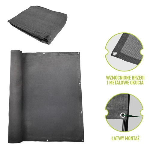 Senčilna mreža (80 %, 140 g/m²) 1,5 x 5 m, grafitna - 6