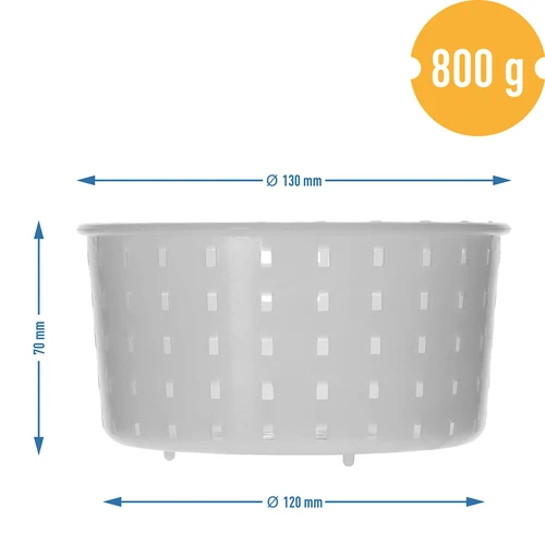 Sirarski kalup okrogel Ø 13 x 7 cm za 800 g - 7