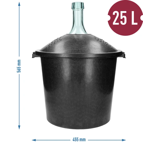 Steklena damižona za vino 25 L - v plastičnem košu - 7