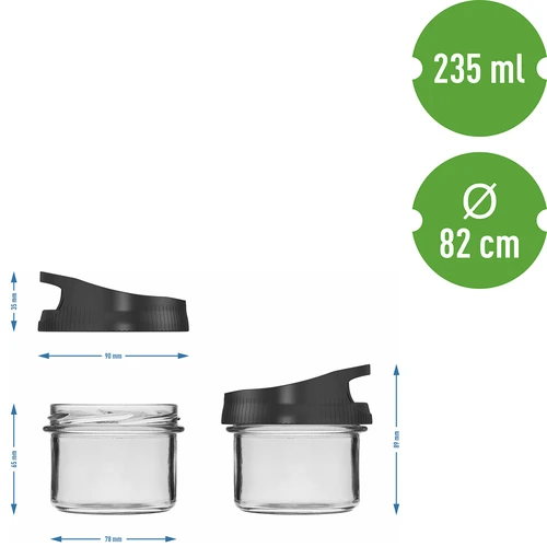 Steklena posoda 235 ml s pokrovčkom za obešanje - 5