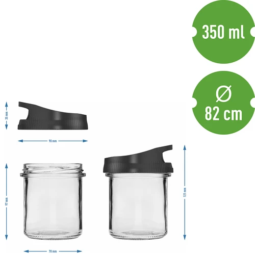 Steklena posoda 350 ml, s pokrovčkom za obešanje - 5