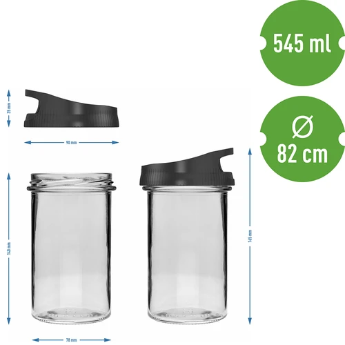 Steklena posoda 545 ml s pokrovčkom za obešanje - 5