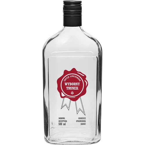 Steklenica 500 ml z navojnim pokrovčkom, potisk 'Wyborny Trunek', 1 kos.