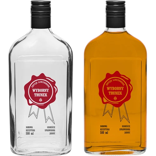 Steklenica 500 ml z navojnim pokrovčkom, potisk 'Wyborny Trunek', 1 kos. - 4