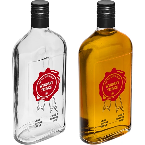 Steklenica 500 ml z navojnim pokrovčkom, potisk 'Wyborny Trunek', 1 kos. - 5