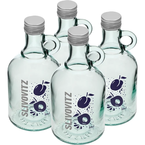 Steklenica 500 ml z navojnim zamaškom in dvobarvnim natisom Slivovitz - 4 kosi - 2