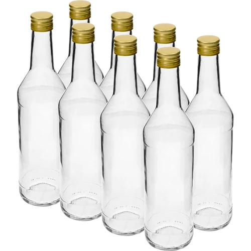Steklenica 500 ml za vodko, ravna, z navojnimi zamaški - 8 kos.