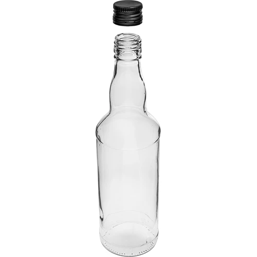 Steklenica 500 ml za vodko, s črnim navojnim zamaškom, 6 kosov - 4