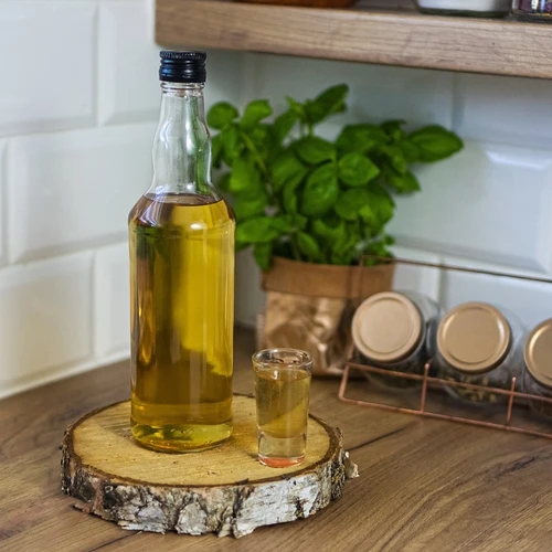 Steklenica 500 ml za vodko, s črnim navojnim zamaškom, 6 kosov - 6