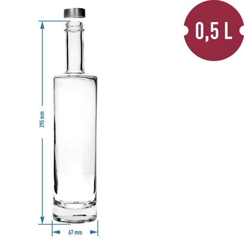 Steklenica Brezčasna 500 ml z navojnim pokrovčkom, 1 kos. - 4