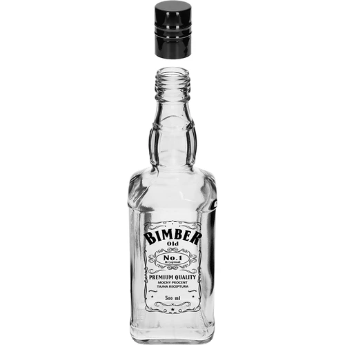 Steklenica Daniels 500 ml z navojnim pokrovčkom, s potiskom »Bimber OLD«, 1 kos. - 2