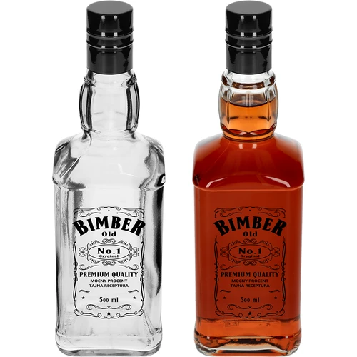 Steklenica Daniels 500 ml z navojnim pokrovčkom, s potiskom »Bimber OLD«, 1 kos. - 3