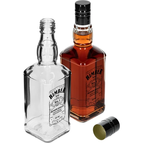 Steklenica Daniels 500 ml z navojnim pokrovčkom, s potiskom »Bimber OLD«, 1 kos. - 4