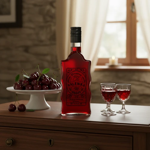 Steklenica Klasztorna 500 ml s pokrovčkom na navoj, potisk »Nalewka«, 1 kos - 6